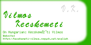 vilmos kecskemeti business card